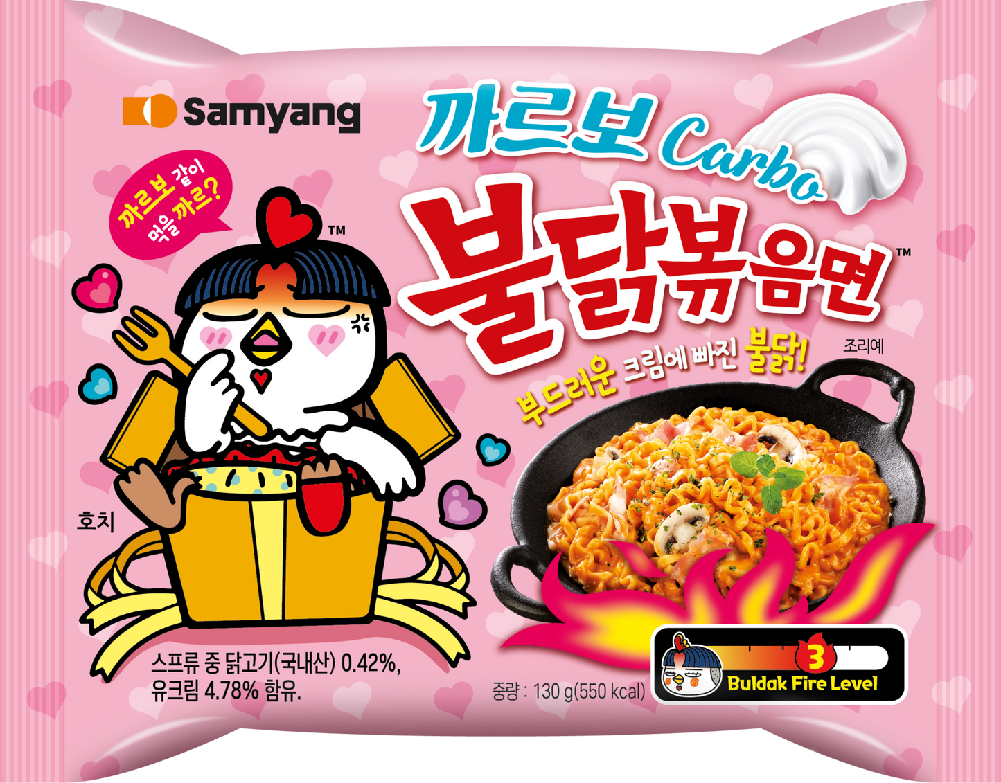 BULDAK CARBONARA SPICY CHICKEN ★ STIR-FRIED NOODLES, GLASS NOODLES, TTOEKBOKKI & SAUCE // SAMYANG