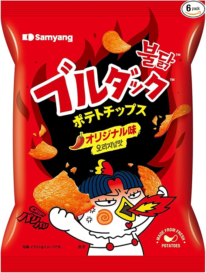 BULDAK POTATO CHIPS ★ ORIGINAL SPICY CHICKEN, 4 TYPES OF CHEESE, HABANERO & LIME // SAMYANG