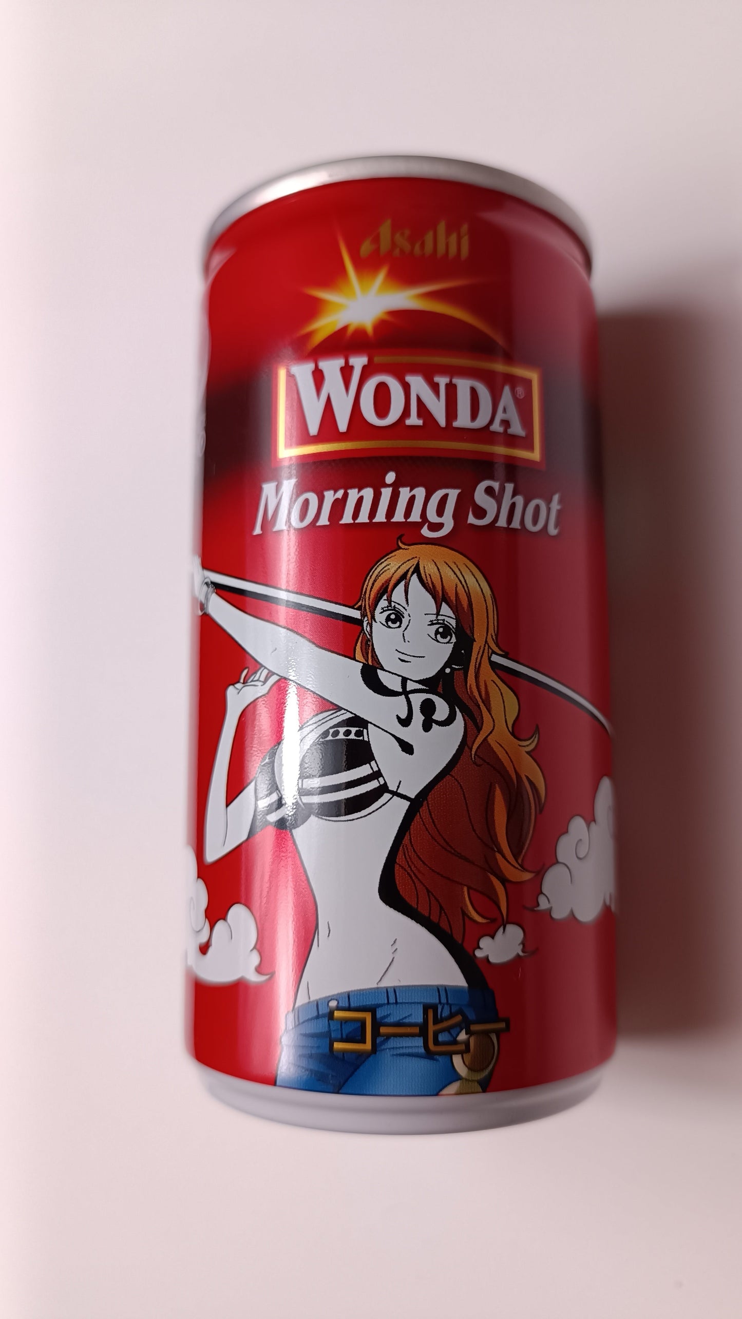 Wonda Morning Shot energy drink can on a white background