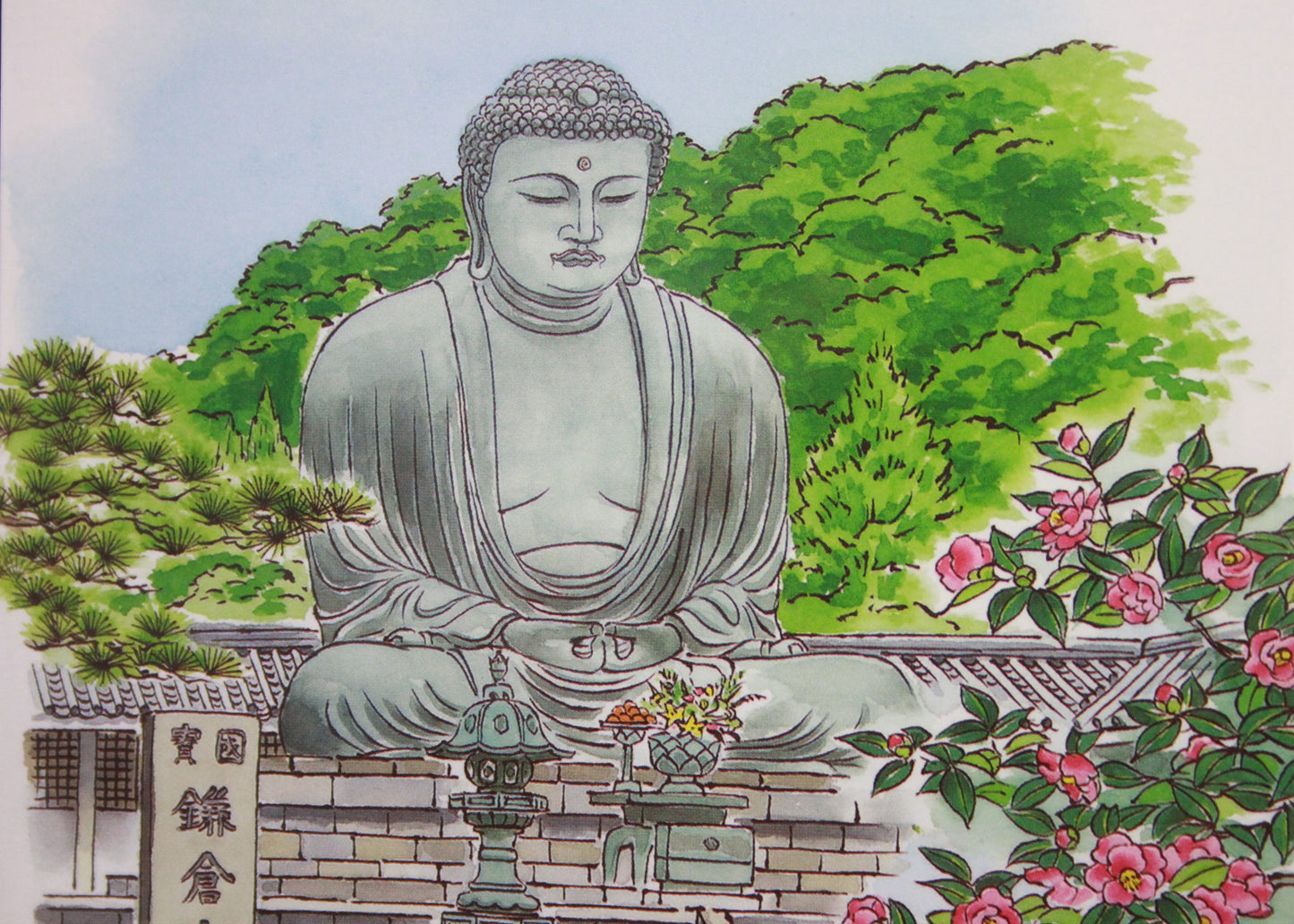 KAMAKURA DAIBUTSU ★ POSTCARDS ★ ILLUSTRATION STYLE