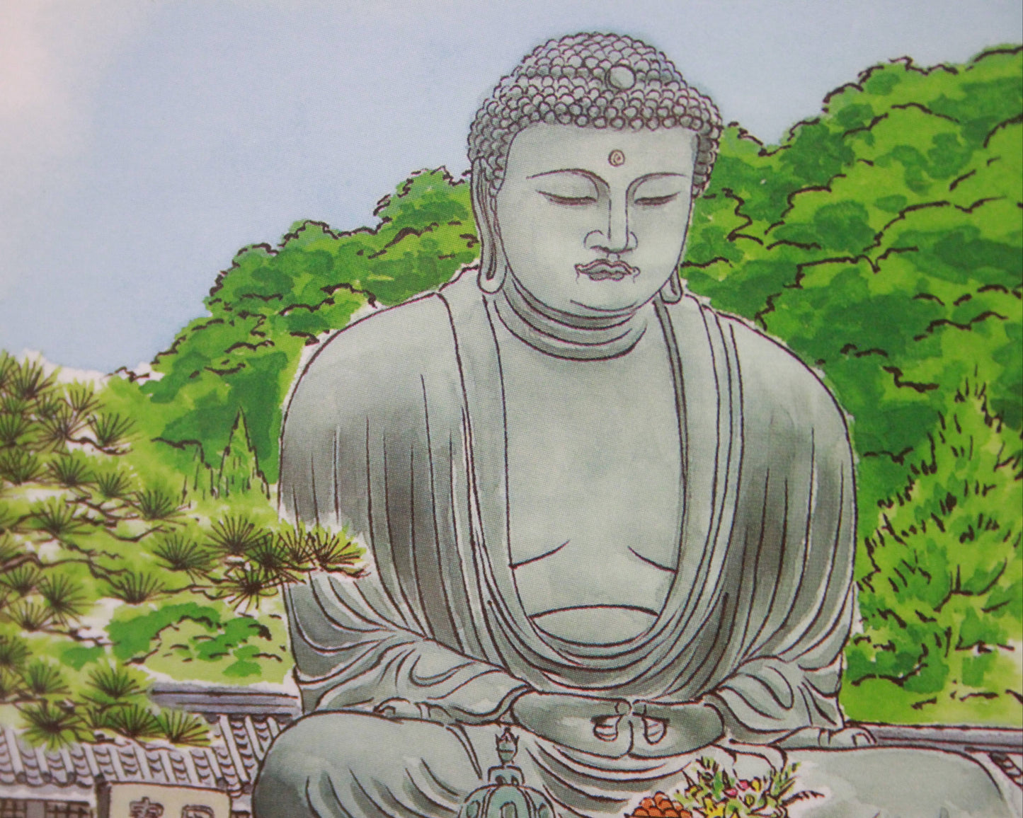 KAMAKURA DAIBUTSU // POSTCARDS ILLUSTRATION STYLE
