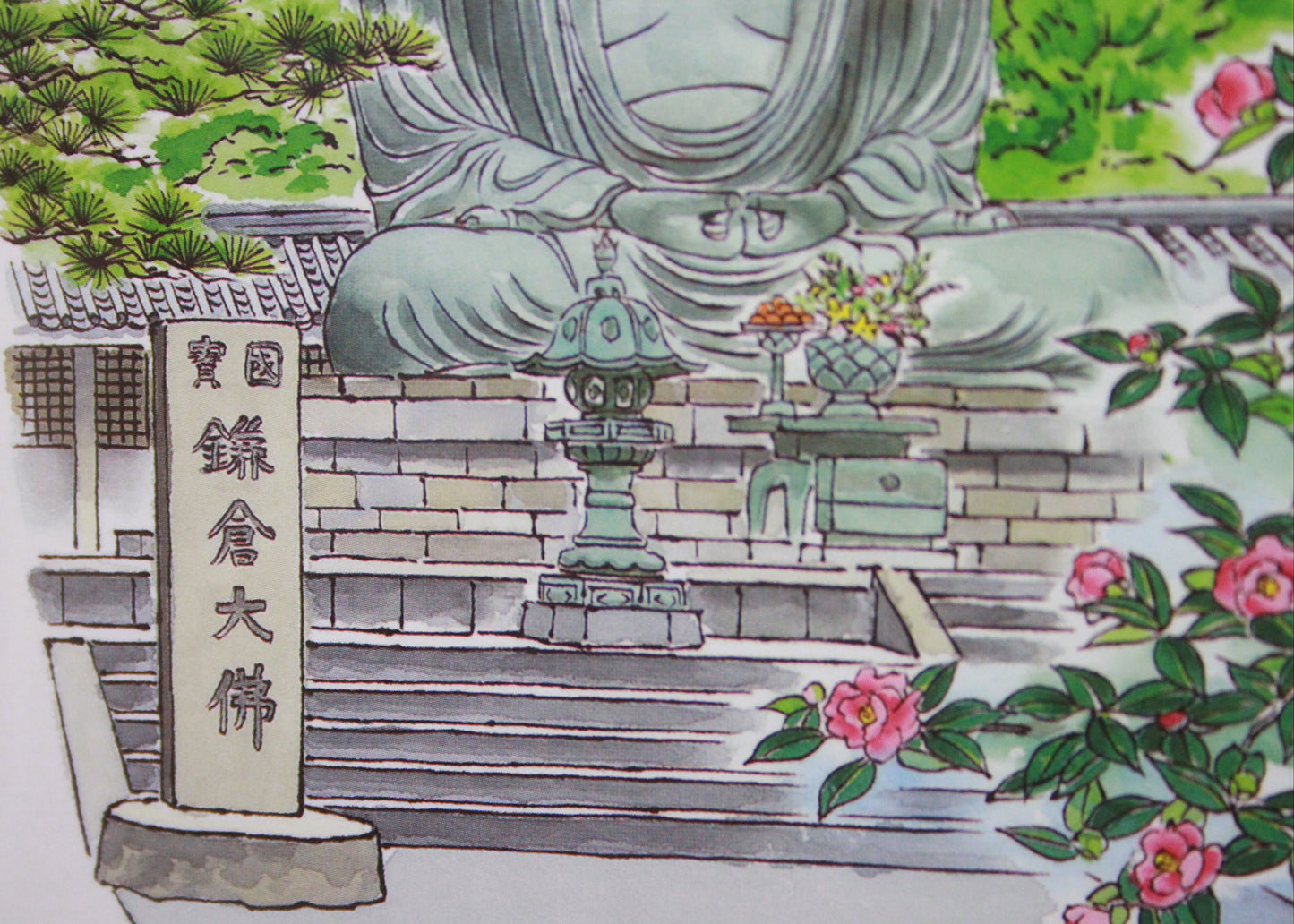 KAMAKURA DAIBUTSU // POSTCARDS ILLUSTRATION STYLE
