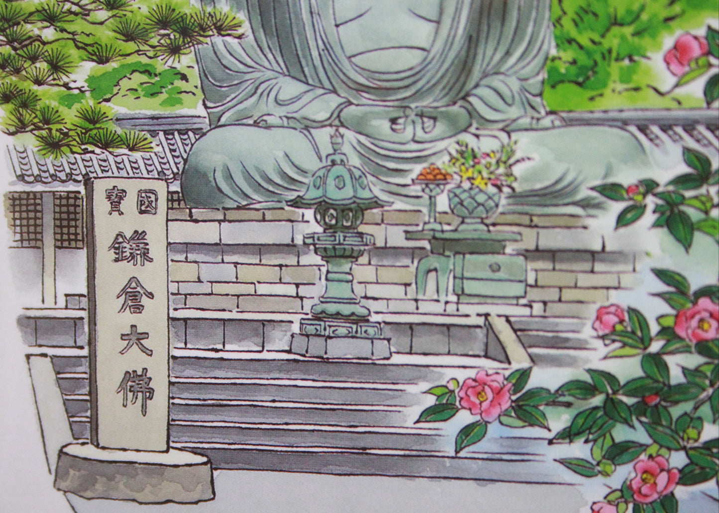 KAMAKURA DAIBUTSU // POSTCARDS ILLUSTRATION STYLE