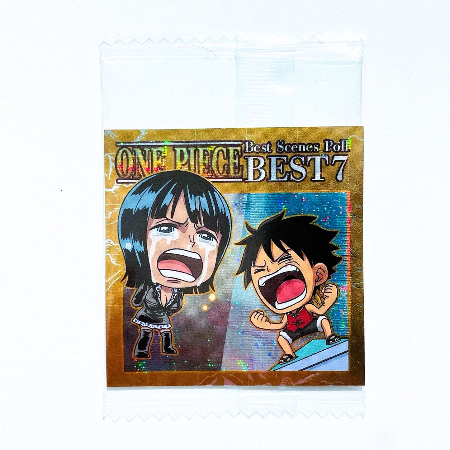 Packaging of 'One Piece Best Scenes Poli BEST 7' with animated characters on a white background