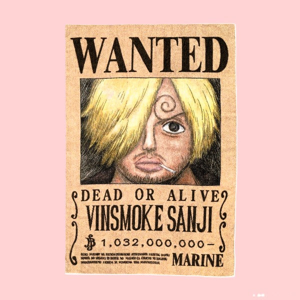 ONE PIECE ★ LARGE TOWEL ★ VINSMOKE SANJI ★ WANTED POSTERS // TOEI ANIMATION