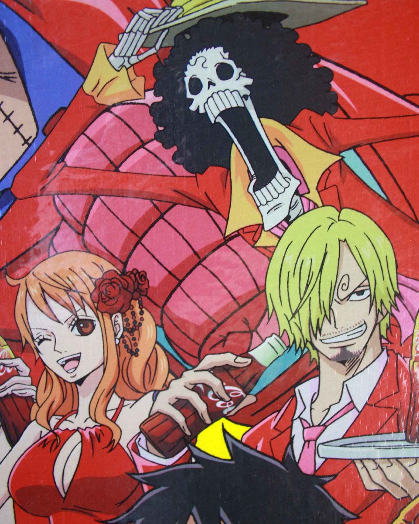 Colorful anime-style illustration with characters in dynamic poses