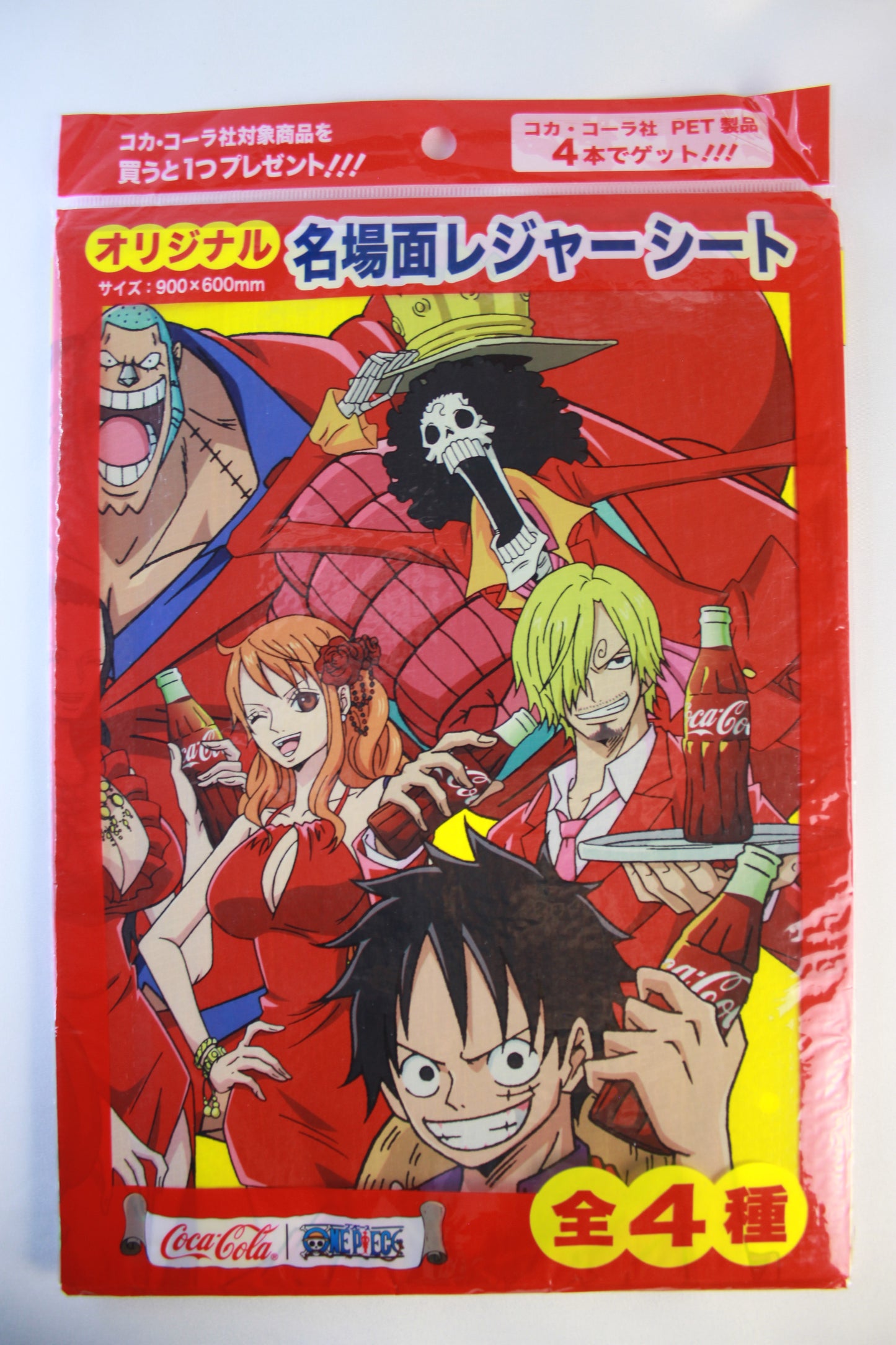 Packaged product with anime-style illustration on a red background