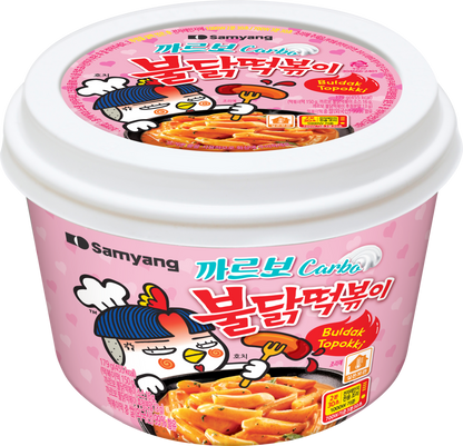 BULDAK CARBONARA SPICY CHICKEN ★ STIR-FRIED NOODLES, GLASS NOODLES, TTOEKBOKKI & SAUCE // SAMYANG