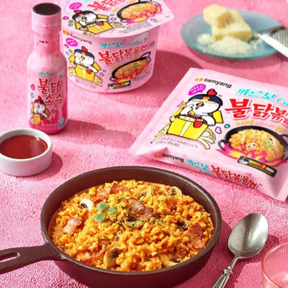 BULDAK CARBONARA SPICY CHICKEN ★ STIR-FRIED NOODLES, GLASS NOODLES, TTOEKBOKKI & SAUCE // SAMYANG