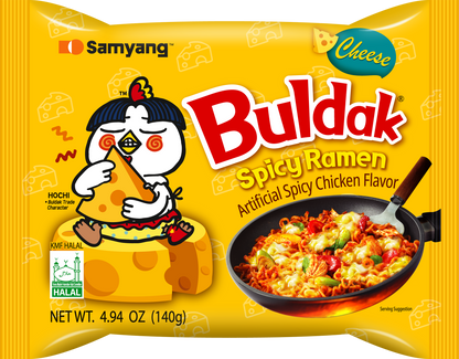 BULDAK CHEESE SPICY CHICKEN ★ STIR-FRIED NOODLES // SAMYANG
