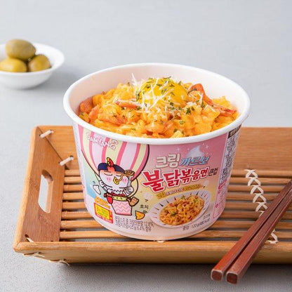 BULDAK CREAM CARBONARA SPICY CHICKEN ★ STIR-FRIED NOODLES // SAMYANG