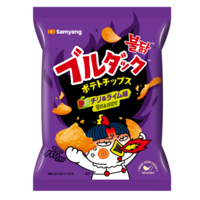BULDAK POTATO CHIPS ★ ORIGINAL SPICY CHICKEN, 4 TYPES OF CHEESE, HABANERO & LIME // SAMYANG