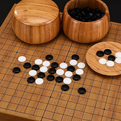 GO BOARD GAME ★ BAMBOO FOLDABLE BOARD + STONES