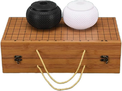 GO BOARD GAME ★ BAMBOO FOLDABLE BOARD + STONES