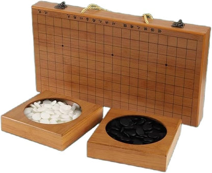 GO BOARD GAME ★ BAMBOO FOLDABLE BOARD + STONES