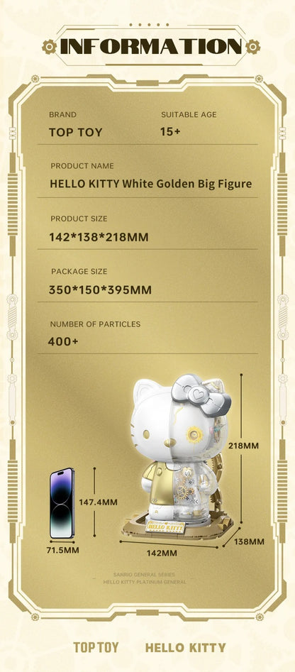 HELLO KITTY ★ PLATINUM BLOCKS FIGURINE ★ 400+PCS // SANRIO X TOPTOY