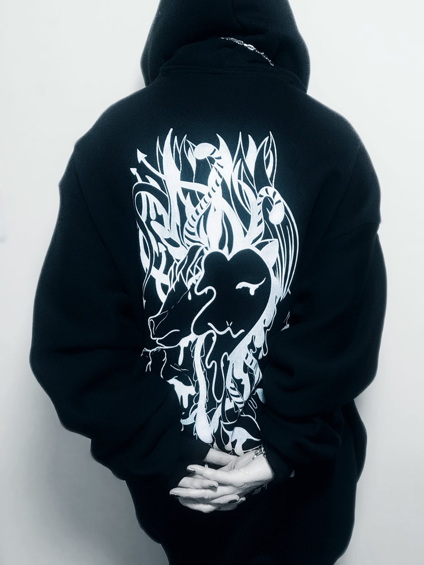 SLEEPING CHAOS ÷ 1/1 HOODIE HANDCRAFTED x HAND PAINTED // MISFITKID