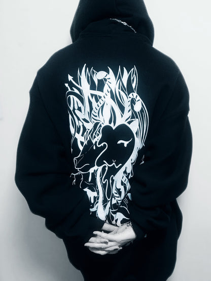 SLEEPING CHAOS ~ HANDCRAFTED HOODIE