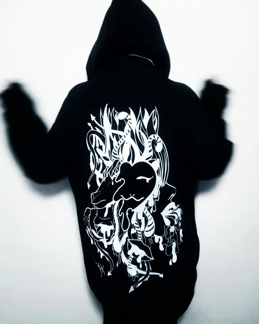 SLEEPING CHAOS ÷ 1/1 HOODIE HANDCRAFTED x HAND PAINTED // MISFITKID