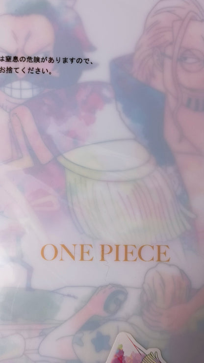 Cover of 'One Piece' with colorful illustrations and text.