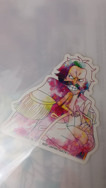 Cartoon character sticker with colorful design on a white background