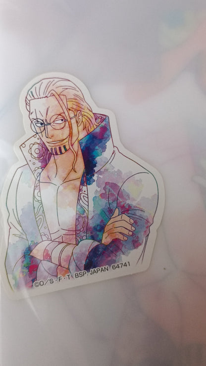 Colorful sticker of a stylized character on a white background
