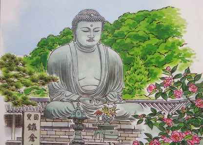 KAMAKURA DAIBUTSU // POSTCARDS ILLUSTRATION STYLE