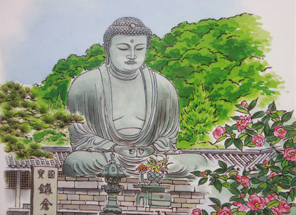 KAMAKURA DAIBUTSU // POSTCARDS ILLUSTRATION STYLE