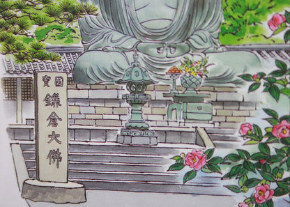 KAMAKURA DAIBUTSU // POSTCARDS ILLUSTRATION STYLE