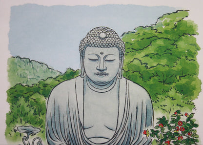 KAMAKURA DAIBUTSU // POSTCARDS ILLUSTRATION STYLE