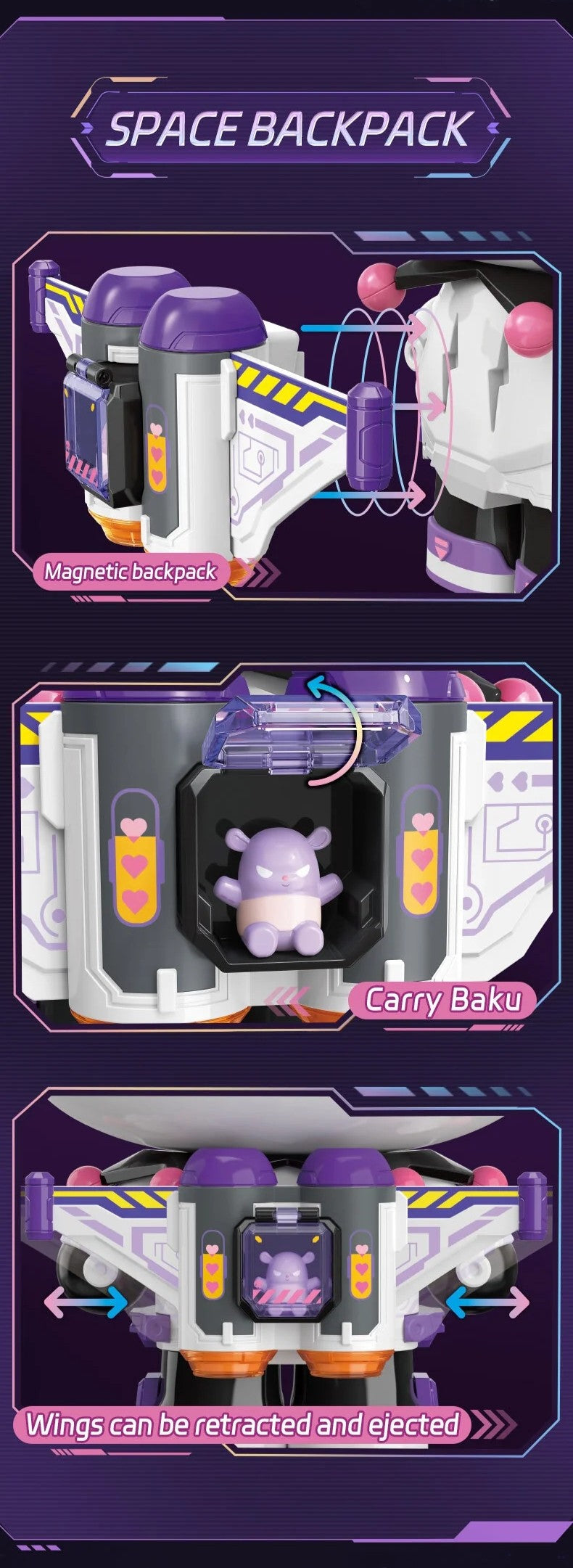 KUROMI ★ VOYAGE ★ SEMI-NECHANICAL BUILDING BLOCKS FIGURINE ★ 400+PCS // SANRIO X TOPTOY