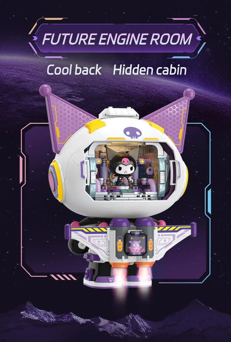 KUROMI ★ VOYAGE ★ SEMI-NECHANICAL BUILDING BLOCKS FIGURINE ★ 400+PCS // SANRIO X TOPTOY