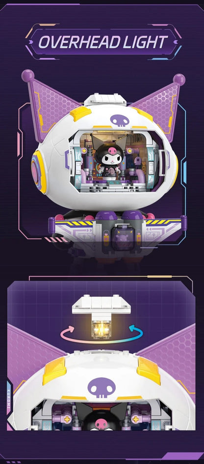 KUROMI ★ VOYAGE ★ SEMI-NECHANICAL BUILDING BLOCKS FIGURINE ★ 400+PCS // SANRIO X TOPTOY