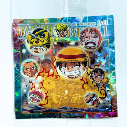 Packaging of 'One Piece' Best Scenes Poll Vol. 1 with character illustrations on a white background