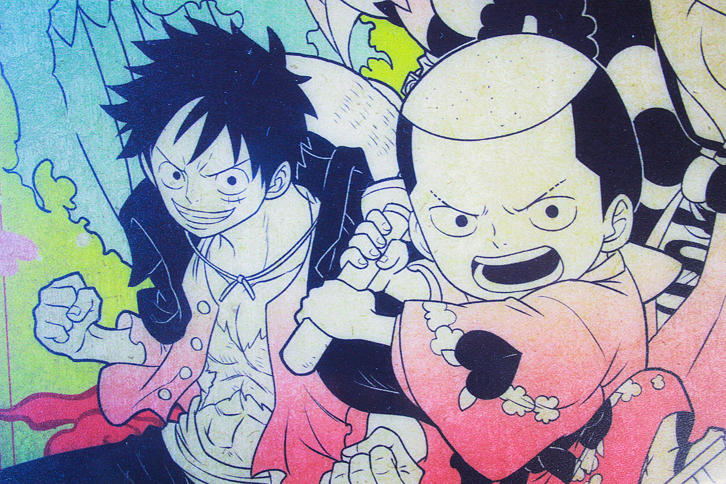 LUFFY, MOMONOSUKE & YAMATO ~ ONE PIECE ~ ICHIBAN KUJI [F] X BANDAI // VISUAL ART SHEET
