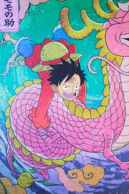 LUFFY & MOMONOSUKE ~ ONE PIECE ~ ICHIBAN KUJI [F] X BANDAI // VISUAL ART SHEET