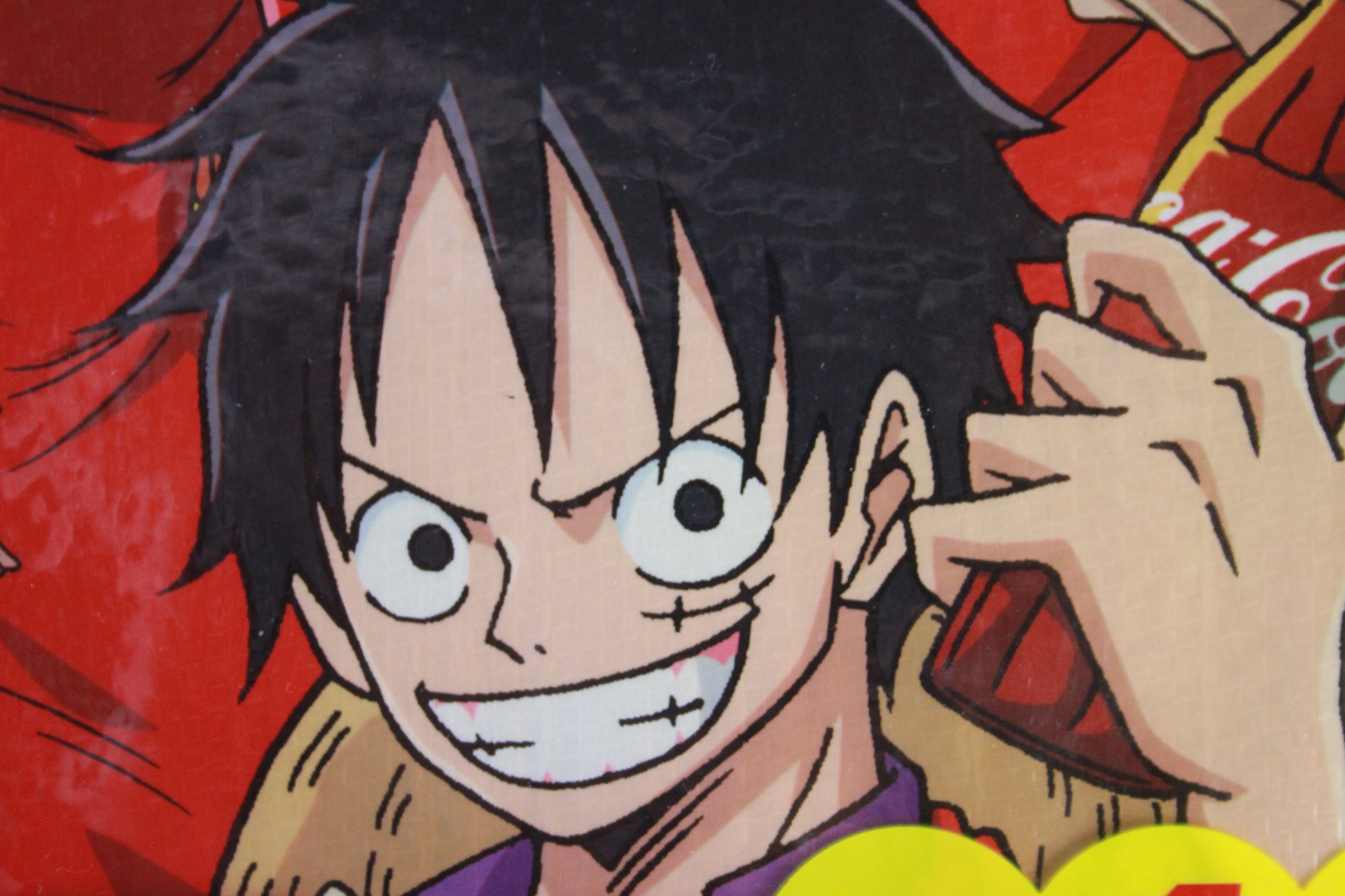 Animated character with a determined expression on a red background